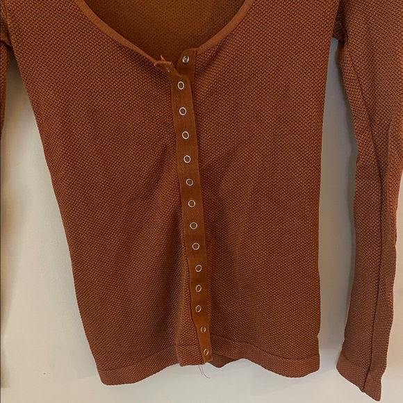 Free People Rust Button-Down Top - Picture 3 of 3